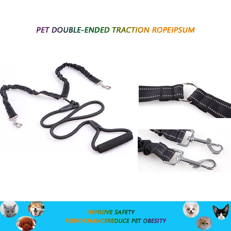 

Two-Headed Dog Leash With Comfortable Grip, One Tow Two With Nylon Buffer Pet Leash, A Pet Leash For 2 Dogs Walking Safely