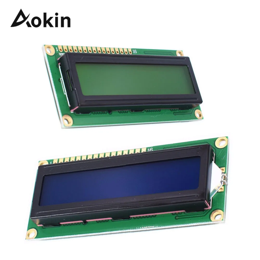 Модуль Aokin LCD 1602 синий зеленый экран 16x2 символа ЖК дисплей модуль HD44780 контроллер