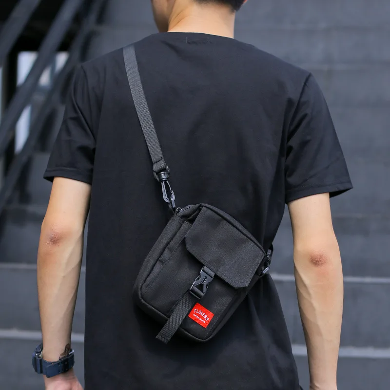 

Men Crossbody Bag INS Popular Brand Casual Chest Pannier Bag Portable Disco Dancing Backpack Mini Mobile Phone Bag