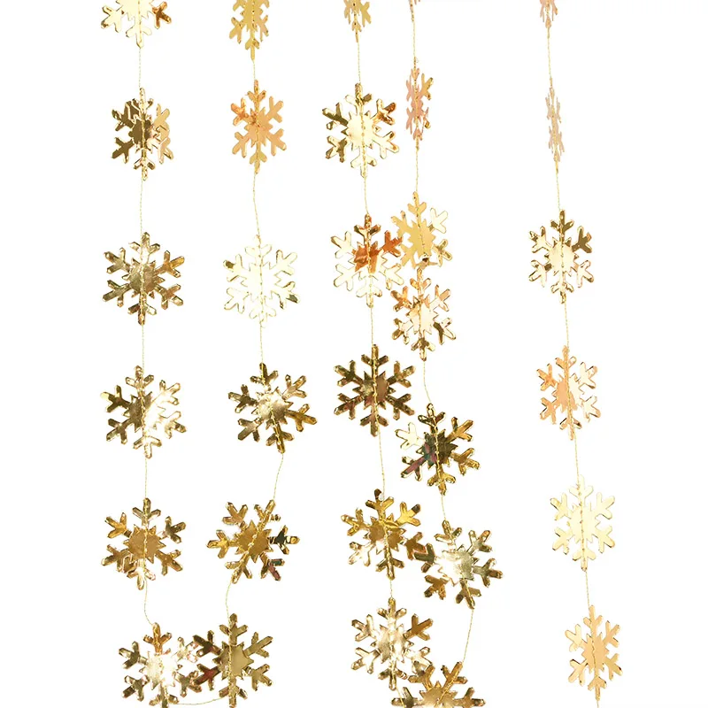 

4M Snowflake Paper Garlands Banner Pendant Ornaments Christmas Decorations for Home DIY Christmas New Year Party Supplies