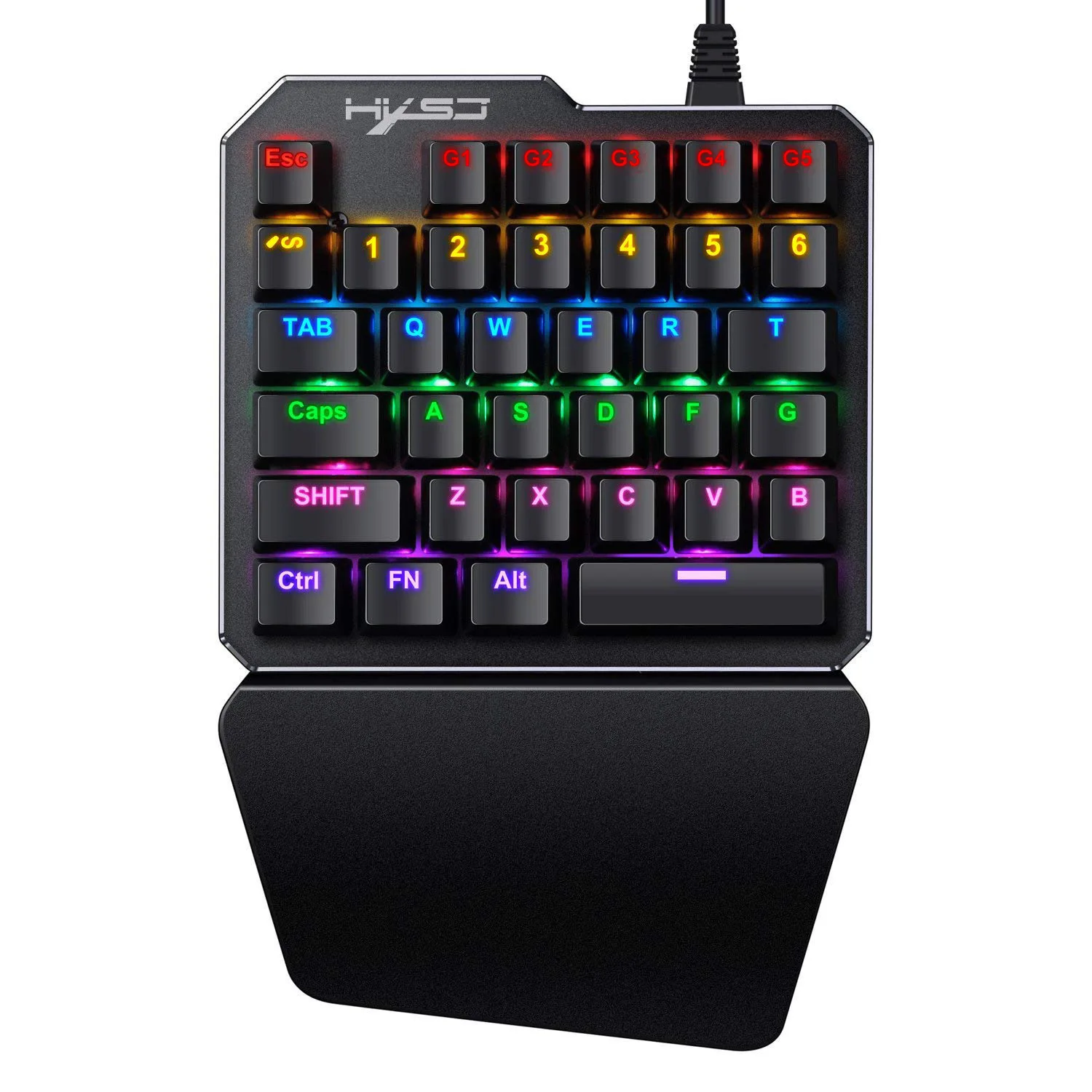 One-Handed Keyboard Film Keyclick Mechanical Keyboard 35 Key Conflict-Free All-Metal Keyboard Suitable Every Chicken Game