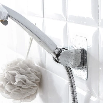 

New Adjustable Self-Adhesive Handheld Suction Shower Holder Up Chrome Polished Wall Mounted Bathroom Shower Holder Holder