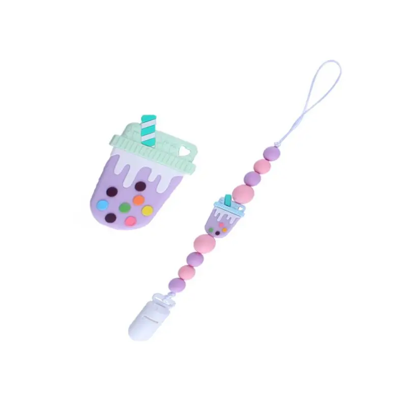 Новая милая кукла Newborn baby из силикона, Прорезыватель для зубов, набор с цепочкой, зажим для сосков, для младенцев, антицепная зубная игрушка
