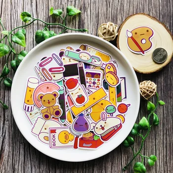 

41pcs Stationery Stickers For Suitcase Satchel Schoolbag Book Bag Pencil Box Folder Phone Laptop Travel Luggage Cool Decals