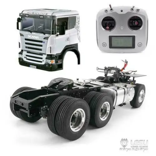 LESU RC 1/14 6*6 Sca тягач Металлическое шасси DIY ее двигатель кабины ESC THZH0315