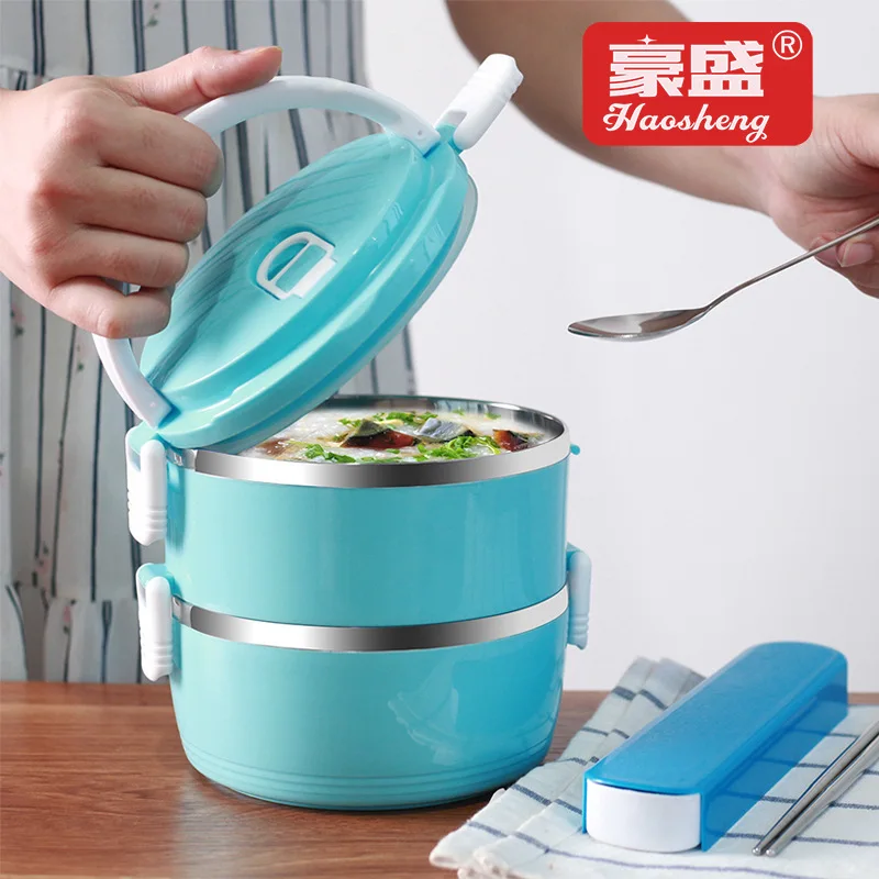 

Cute Students 304 Stainless Steel Multilayer Thermal Lunch Box Lunch Box 3-Tier Japanese Style Seperated Insulated Barrel 4 Eat
