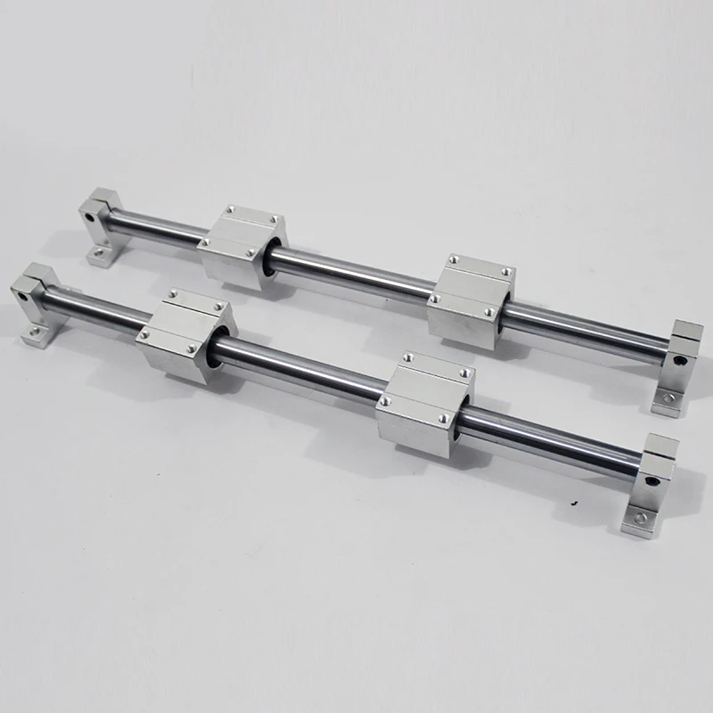 2Pcs Linear Rail Shaft OD8/10/12mm 300-800mm Optical Axis 4Pcs SCS8/10/12UU Linear Bearing Blocks 4Pcs SK8/10/12 Bearing Support linear shaft rod linear bearing