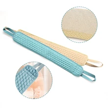 Двухсторонняя Двусторонняя лента из натурального волокна, задняя часть, длинная губка-скруббер для ванны, спа-Отшелушивание тела, губка, пригодная для повторного использования