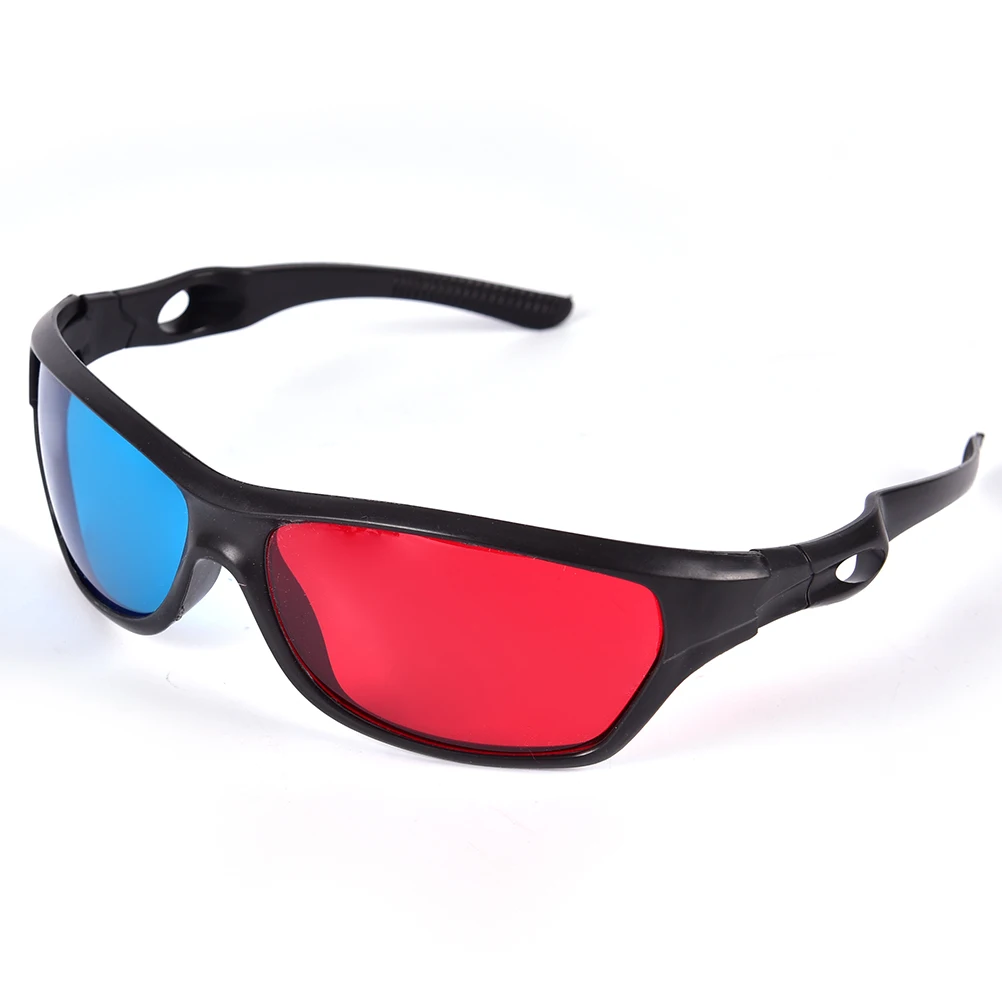 5pcs Universal Black Frame Red Blue Cyan Anaglyph 3D Glasses 0.2mm For Movie Game DVD