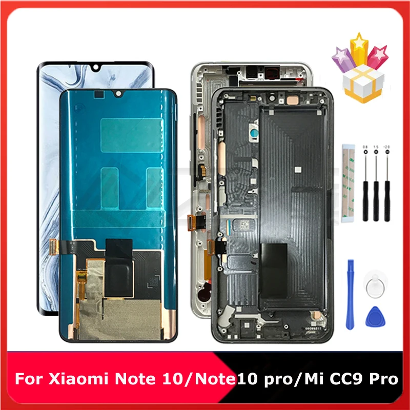 ЖК-дисплей 6 47 дюйма AMOLED с рамкой для Xiaomi NOTE 10 панель Mi Note Pro сенсорный экран CC9