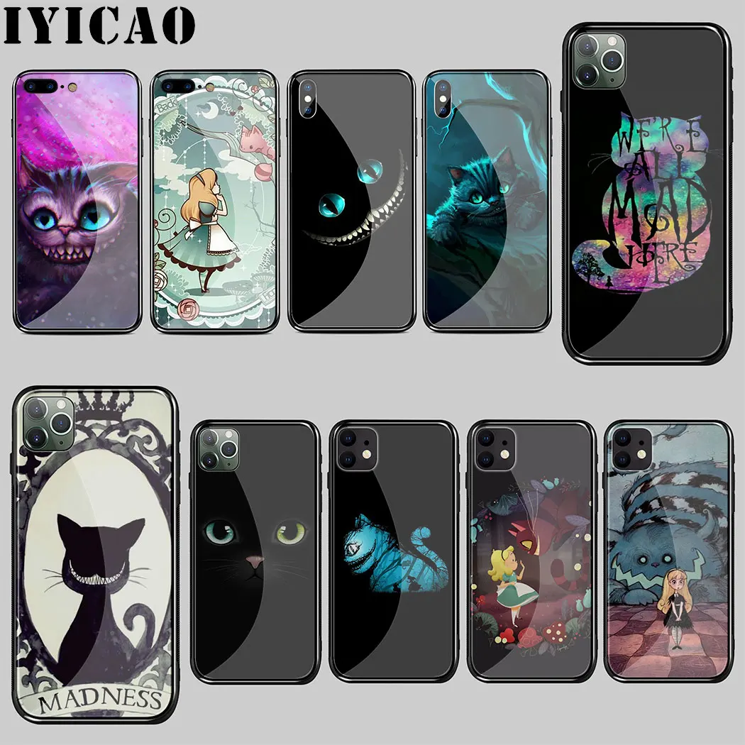 Чехол из закаленного стекла Чеширского Кота чехол для iPhone 5 5S SE 6 6S 7 8 Plus 11 Pro X XR XS Max |