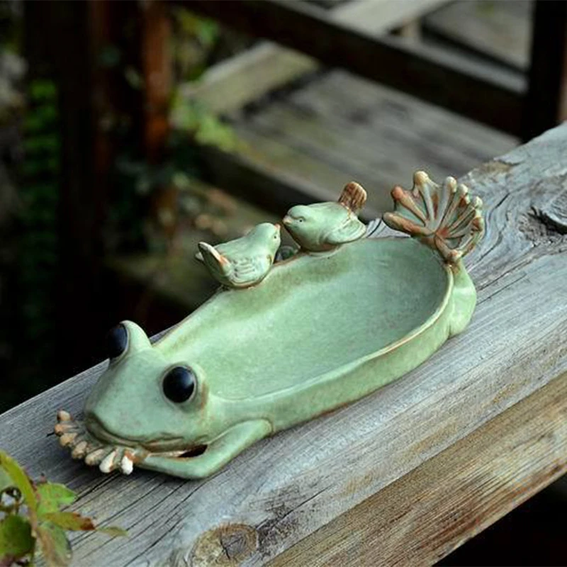 Ceramic Frog Bird Feeder Succulent Planters Flower Pots Containers Ashtray Jewelry Organizer Key Storage Box/Soap Dish Soap Box