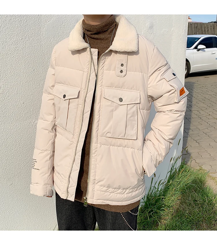 Parka Men Coats Winter Jacket Men Thicken Warm Berber Fleece Collar Outwear Coat Men Clothing Casual Pocket Men Coat