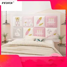 Cartoon Swan Animal Pattern Children's Decoration 3D Anti-collision Wall Sticker Headboard Soft Pack Tatami Bedroom Wall Sticker