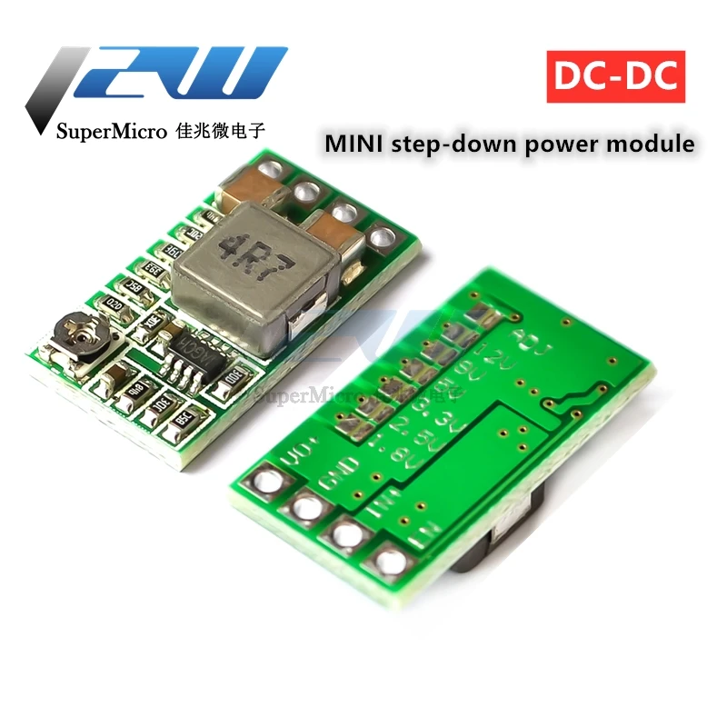 초소형 DC-DC 스텝 다운 전원 공급 장치 모듈 3A 벅 컨버터 조정 가능 1.8V 2.5V 3.3V 5V 9V 12V