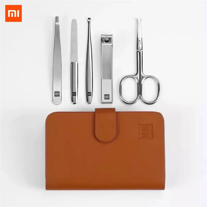 

Xiaomi Huohou 5pcs New Manicure Nail Clippers Nose Hair Trimmer Portable Travel Hygiene Kit Stainless Steel Nail Cutter Tool Set