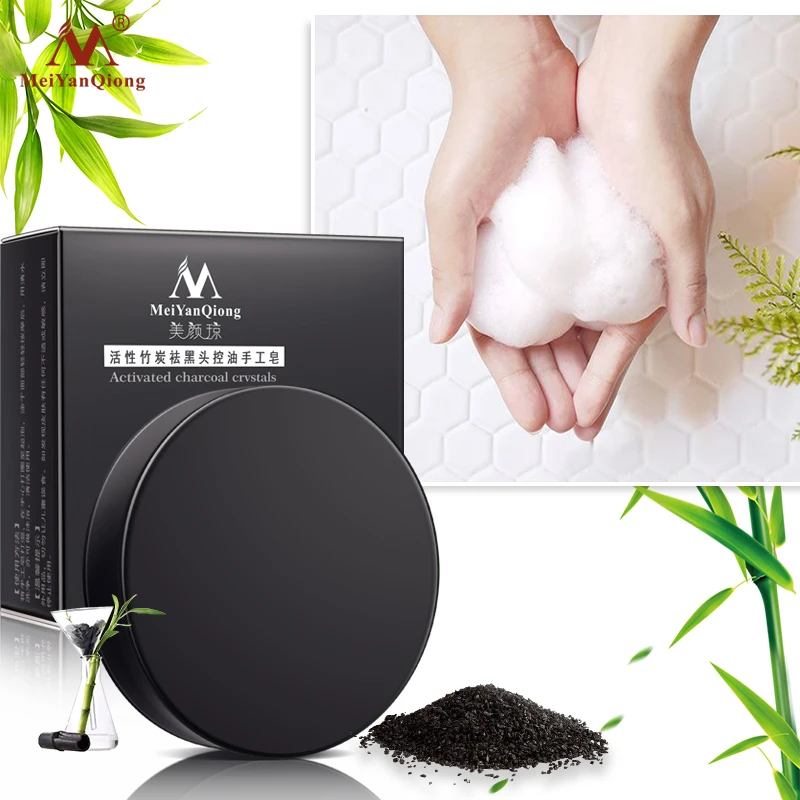 

activated charcoal crystals handmade soap face skin whitening soap for remove blackhead and oil control washing a face soap