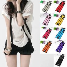 Mens Womens Clip-on Suspenders Elastic Y-Shape Adjustable Braces Colorful For Female Male Unisex Fashion Accessory
