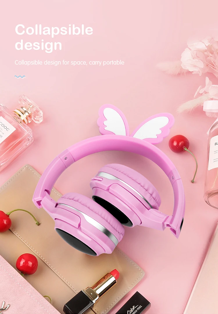 Kids Headphone Wireless 93dB Child Safe Volume Headset 3 5mm Audio Jack Foldable Adjustable Headphones With Microphone
