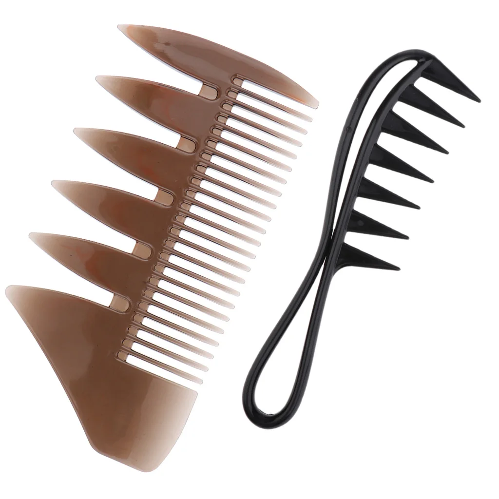 2pcs Professional Mens Oil Hair Comb For Hairstyling,Hairdressing,Barbers Salon