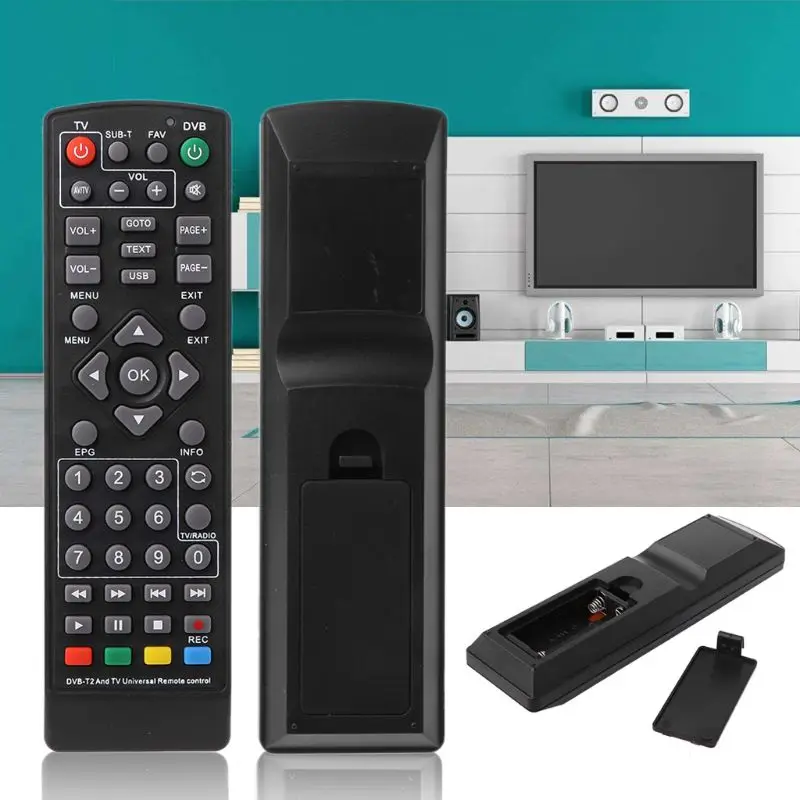 Black Universal Wireless Remote Control Controller Replacement for DVB-T2 Smart Television STB HDTV Set Top TV Box | Электроника