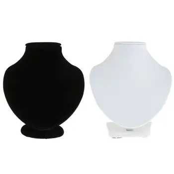

Jewelry Jewelry Shelf Display Rack Necklace Pendant Showcase Mannequin Model Stand Holder Black White Boutique Soft Velvet
