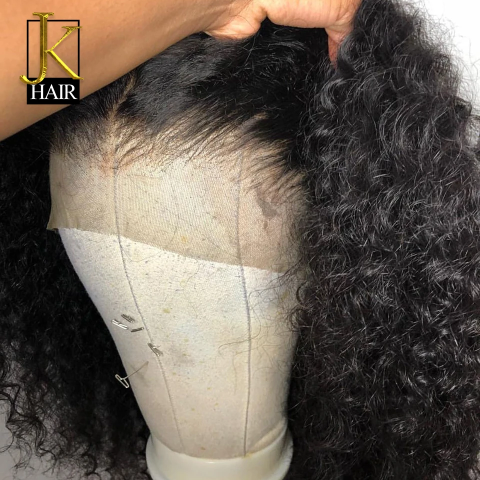 Вьющиеся Боб Синтетические волосы на кружеве парики из натуральных волос для Для женщин натуральные Цвет Remy бразильские 13x4 черный парик шнурка средняя часть 130-150% JK элегантные