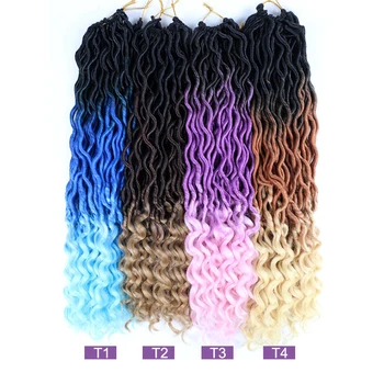 

Long Straight Highlight Rainbow hair piece XCCOCO Ombre Hair Goddess Faux Locs Crochet Hair Curly Ends 20" 24 Strands Dreadlocks