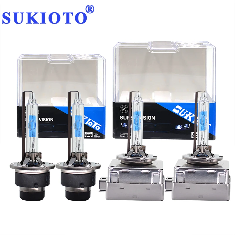 SUKIOTO 2PCS 35W 55W D1S D2S D3S D4S Xenon Bulb Lamps All Metal Bracket D2S 5500K Fast Bright Car Headlight D1S HID Xenon Lamp (1)