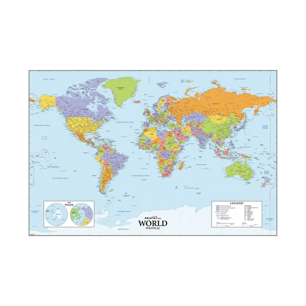 En Dunya Siyasi Harita Hd Dunya Dekorasyon Haritasi Guzel Tuval