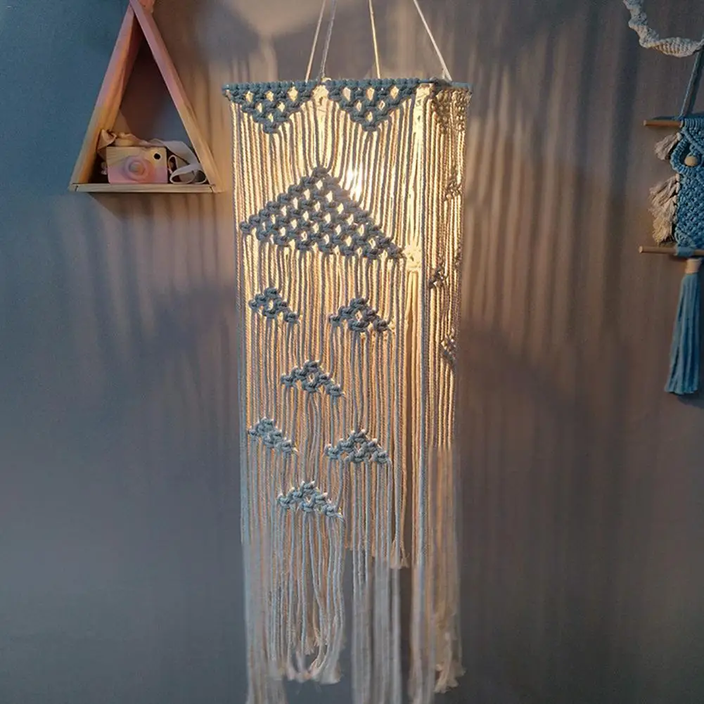 Богемный Декор гобелен из макраме настенный подвесной ручной люстра с абажуром дом модель комнаты Кофе Ресторан украшение
