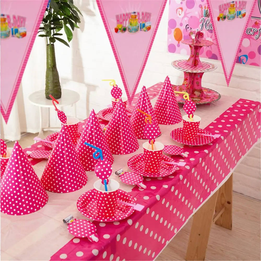 Tidy Colorful Dot TableCloth Disposable Plastic Table Cover Party Decorations for Wedding Baby Shower Christmas Tablecloth