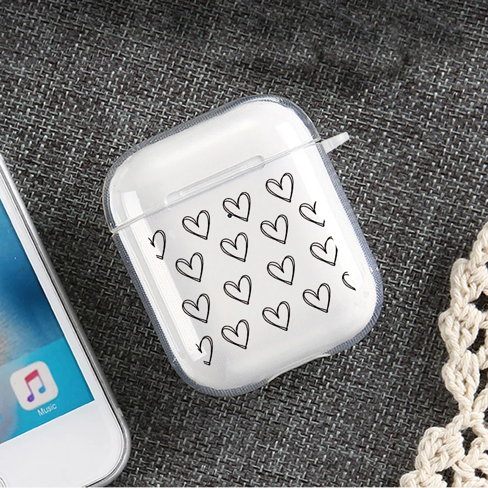 Coloful Love Heart Clear TPU Cover For Apple Airpods 2/1 Pro Earphone Soft Protector Case For Airpods 3 2021 Earpods Covers