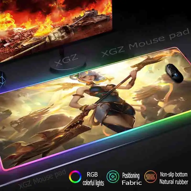 XGZ Аниме Сексуальная девушка пользовательский большой RGB игровой коврик для мыши Черный запирающий край Офисный Компьютерный стол коврик резиновый нескользящий Xxl