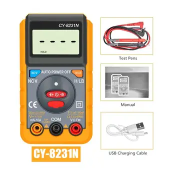 

Handheld USB Automatic Identification LCD Digital Multimeter 8231N AC/DC Voltage Ampere Current Resistance Tester Meter