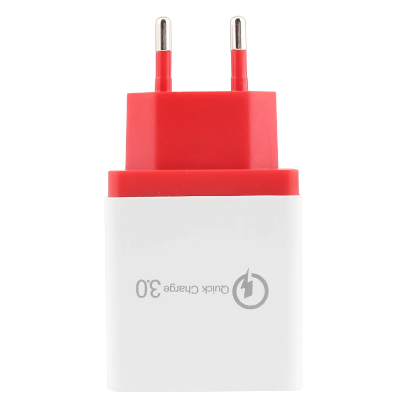 EU-red 5 в 3,1 а зарядное устройство для мобильного телефона, 4 порта, евро вилка, USB, настенное зарядное устройство, быстрая зарядка 3,0, быстрая зарядка для путешествий, 5 цветов, универсальное зарядное устройство - Тип штекера: EU-red