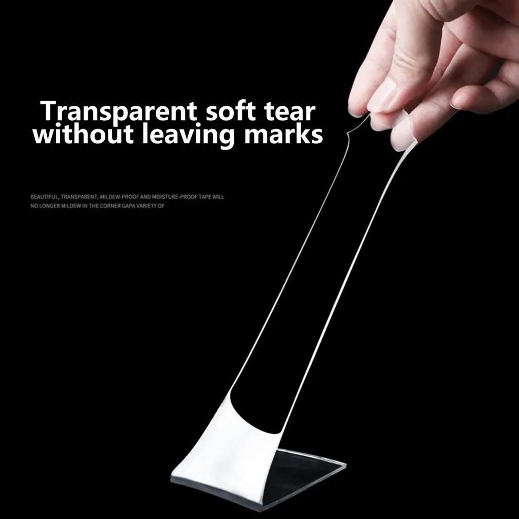 Reusable Practical Portable Seamless Nano Tape Million Times Transparent Wash Magic Glue Double-Sided Tapediscount