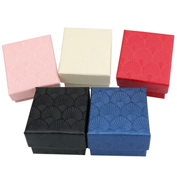 

1Pc Square Jewelry Organizer Box Engagement Ring For Earrings Necklace Bracelet Display Gift Box Holder Black Red White Navy