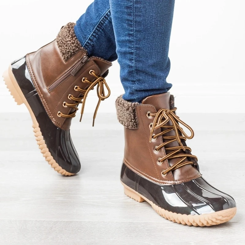 

Women's Female Ladies Woman Short Boots Shoes Autumn Lace Up Boots Army Punk Goth Women Boots Women Biker PU Leather Short Boots