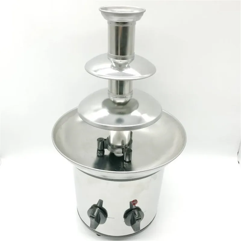Stainless Steel Chocolate Fondue Fountain Big Capacity 3 Tiers Chocolat Melt With Heating Machin For BBQ Sauce Party