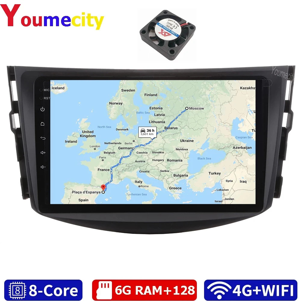 Android 10.0 Car Player DVD Gps For Toyota RAV4 2006-2013 With DSP IPS Radio Bluetooth RDS/ 8 Cores/6GRAM/128G ROM/