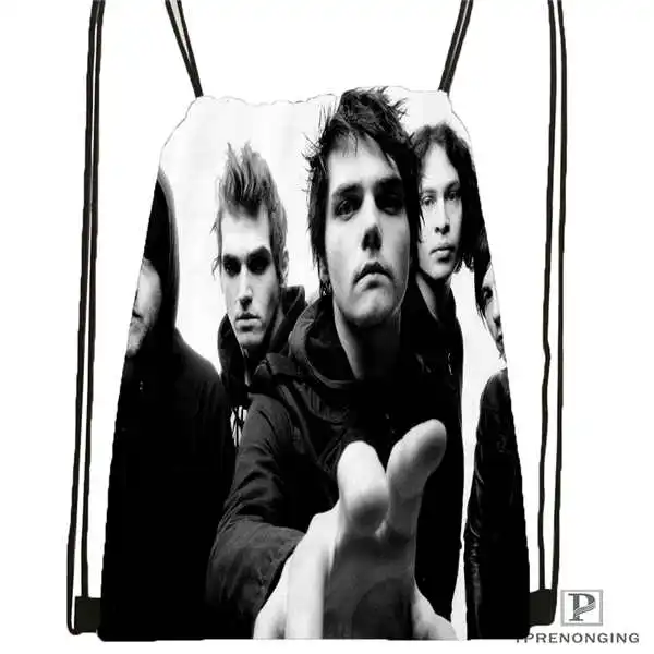 Custom Gerard Way My Chemical Romance походная сумка на шнурке милый рюкзак для детей(черная спинка) 31x40 см#180531-04-24 - Цвет: Drawstring Backpack
