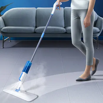 

3-in-1 Spray Mop Broom Set Magic Mops Wooden Floor Flat Mops Household Cleaning Tool with 2 Reusable Microfiber Pads Lazy Mop