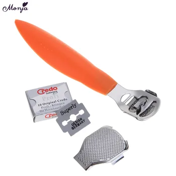 

Monja Stainless Steel Dead Skin Callus Remove Foot File Cuticle Grinding Exfoliating Pedicure Care Tool With 10Pcs Blades