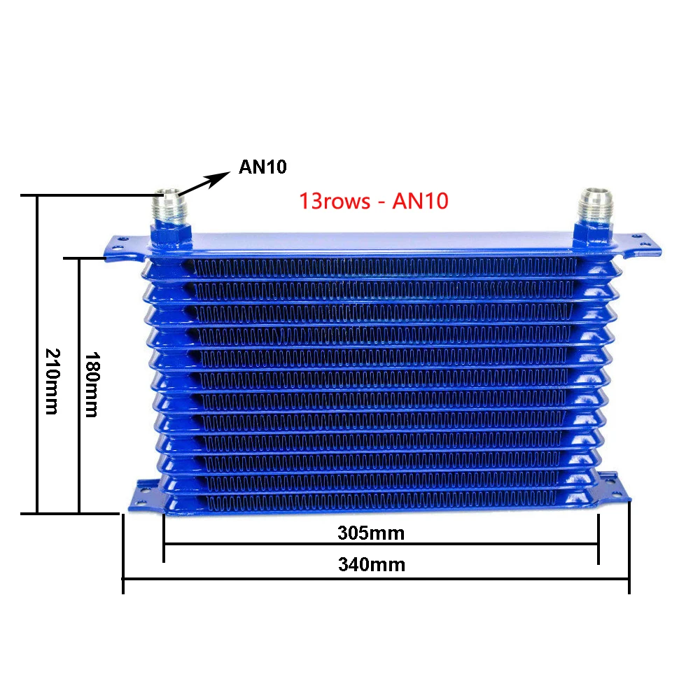 Hypertune-Универсальный 13 строк An-10An Универсальный Масляный радиатор двигателя трансмиссии Trust Тип 13 строк Масляный радиатор синий, черный HT5113
