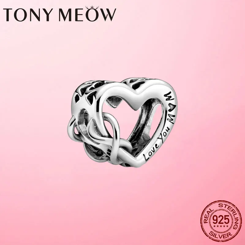 Горячая Распродажа 925 пробы серебро Love You Mum сердце с бесконечностью