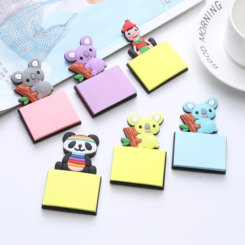 3D PVC Cartoon Animals Fridge Magnet Soft Glue Refrigerator Magnets Colorful Paper Sticky Note Magnetic Stickers Kitchen Decor | Дом и сад