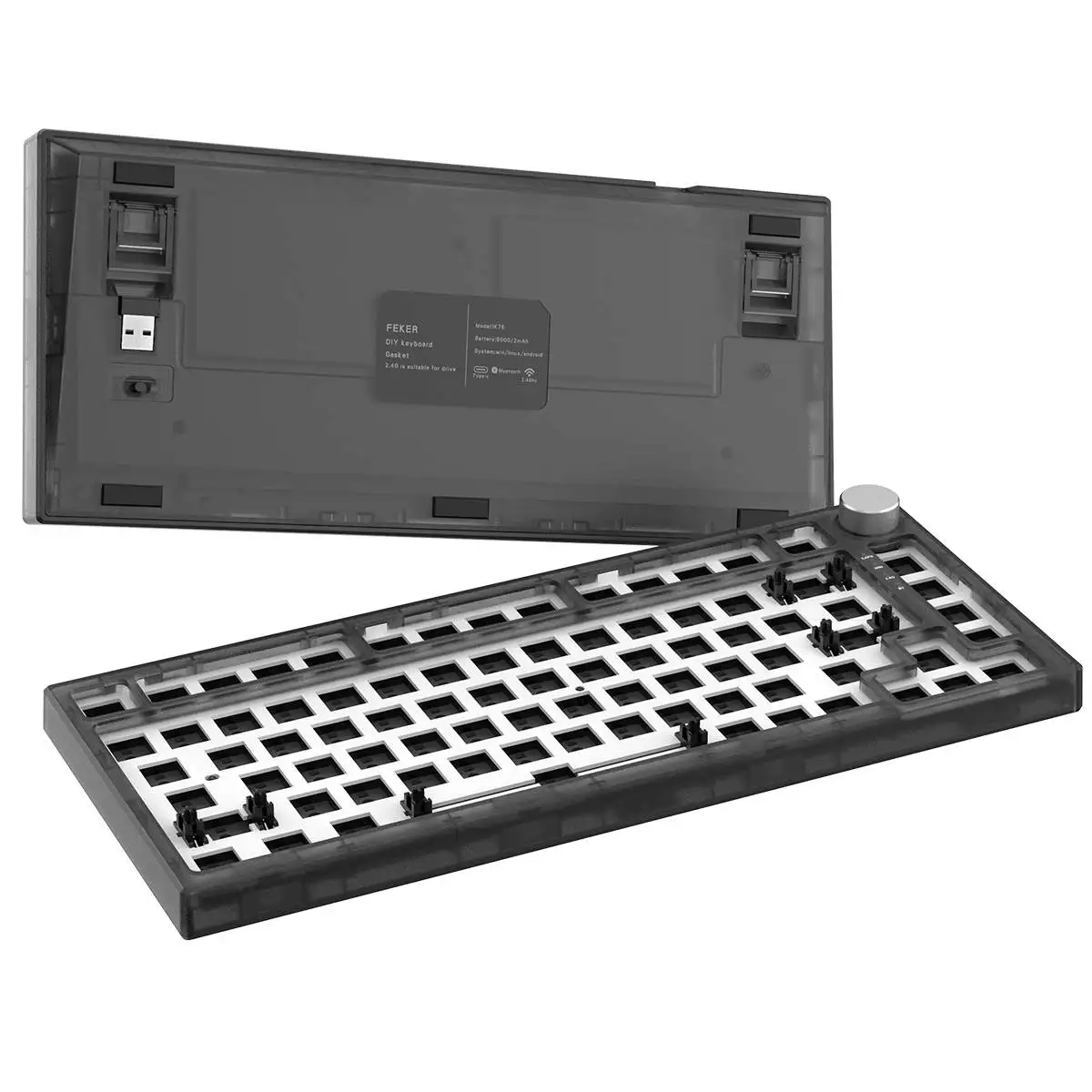 best pc keyboard FEKER IK75 Mechanical Keyboard Kit 82 Key Button Knob In 2.4G mode Wired + bluetooth 5.0 + 2.4G Connection With 8000Ma Battery keyboard with touchpad for pc Keyboards