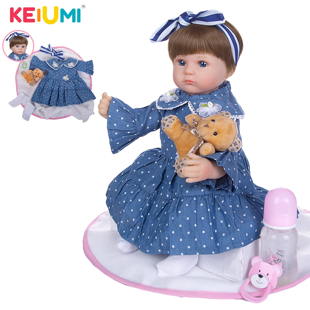 Силиконовые куклы реборн KEIUMI 17 дюймов реалистичные милые Reborn для девочек 42 см