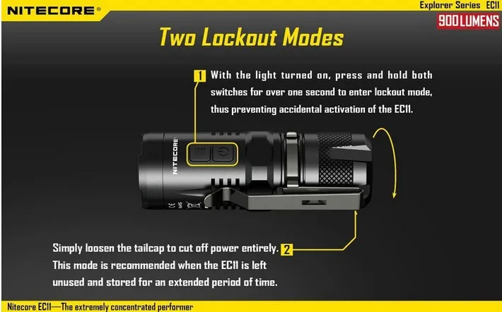 Nitecore EC11CREE XM-L2 U2 900 люмен светодиодный фонарик водонепроницаемый спасательный поисковый фонарь свет+ nitecore RCR123A батарея
